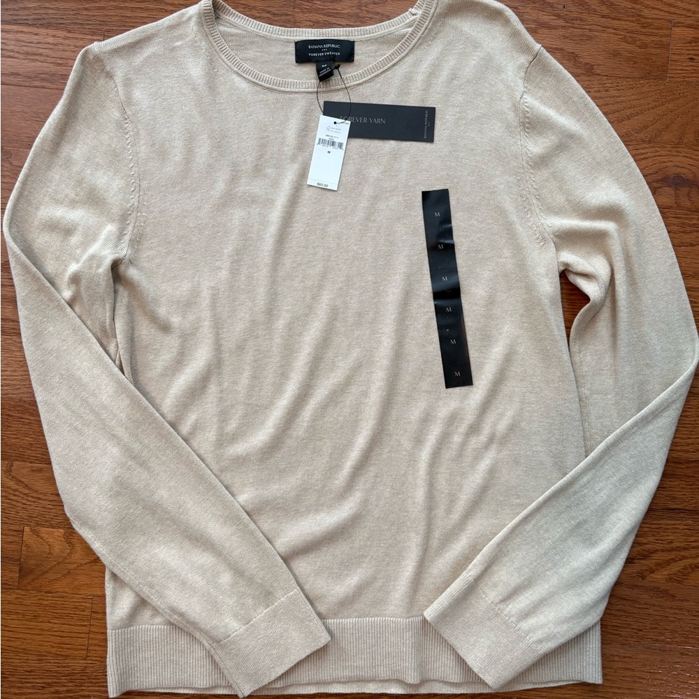 Banana Republic Factory Beige Crew Neck Sweater - Picture 2 of 7